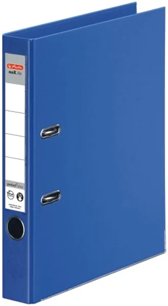 Ordner A4/5cm Plastiküberzug innen und außen blau Herlitz