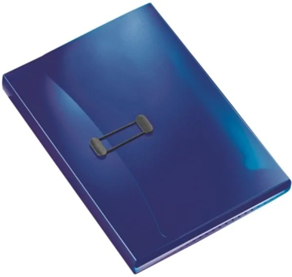 Projektmappe A4 dunkelblau transparent Esselte mit 6 Fächern