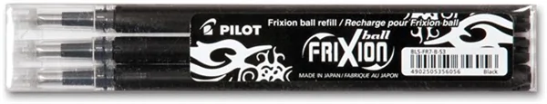 PILOT PEN Frixion Ball 07 Ersatzminen - 3er Set schwarz Strichstärke 0,4mm