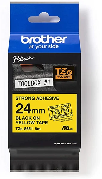 Original Beschriftungsband Brother TZe-S651, schwarz auf gelb