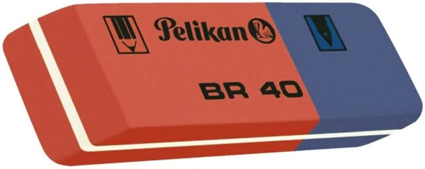 Radiergummi Pelikan Kautschuk 58x20x8mm, rot/blau (BR 40)