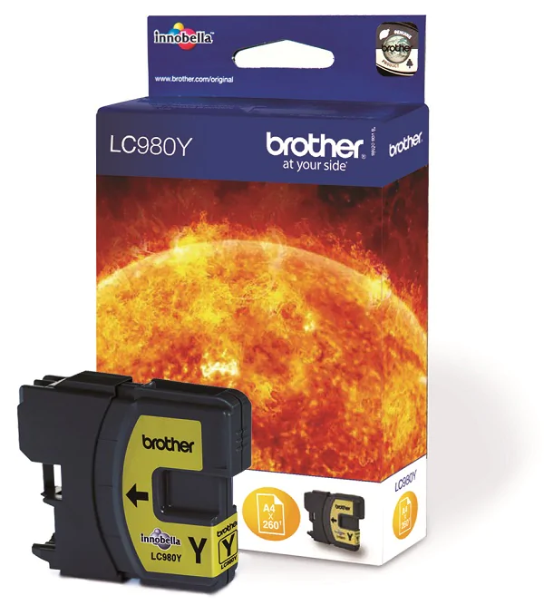 Original Tinte Brother LC-980Y, ca. 260 S., gelb