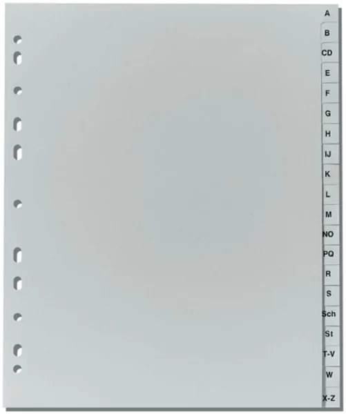 Register A-Z A4+ Plastik PP-Folie Herlitz, 245x297mm Überbreite Eurolochung