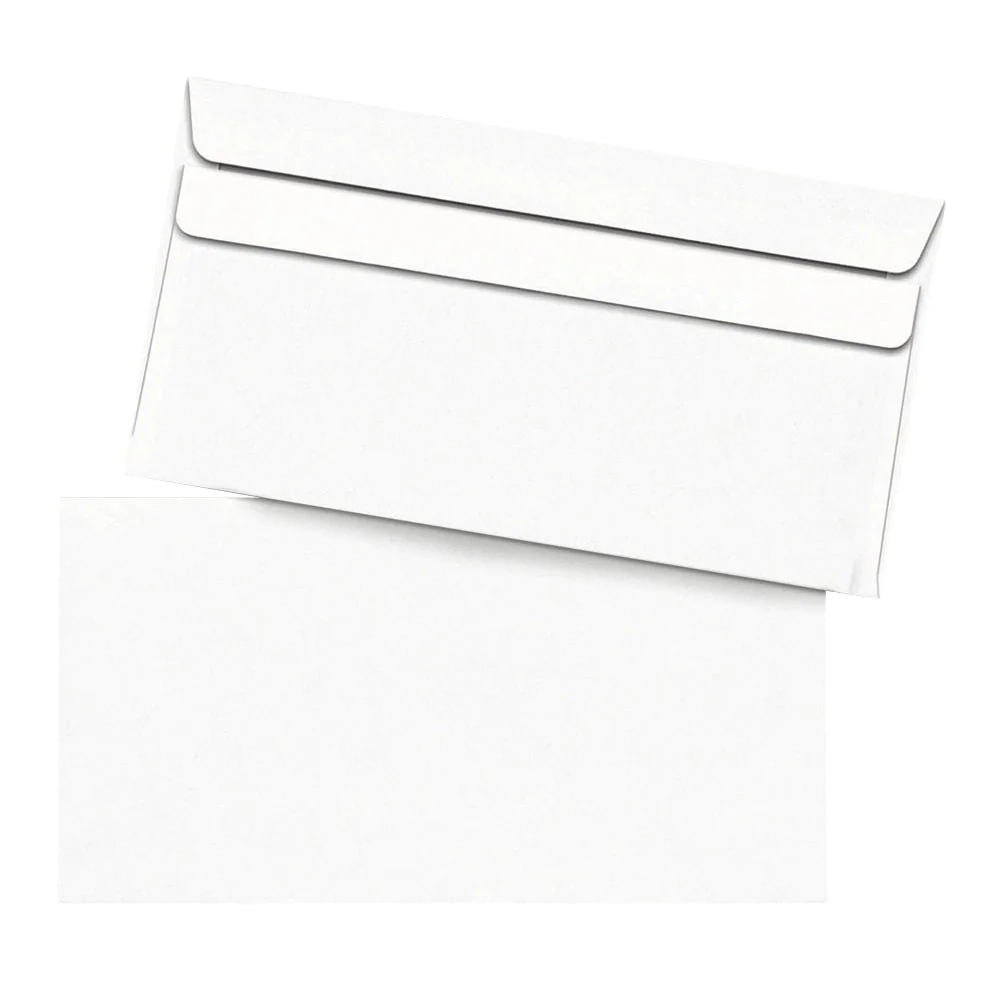 Kuvert 1000x DIN lang=110x220mm, ohne Fenster, weiß, Selbstklebung