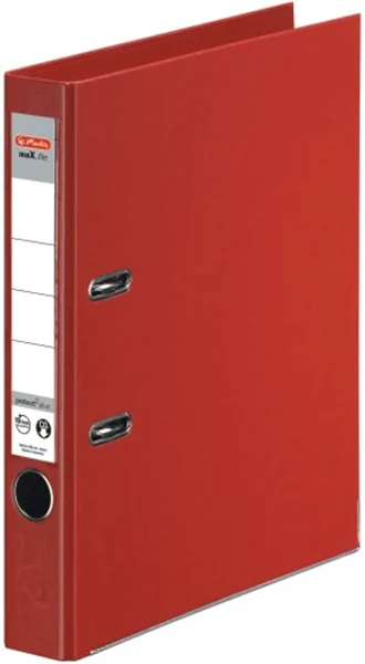 Ordner A4/5cm Plastiküberzug innen und außen rot Herlitz