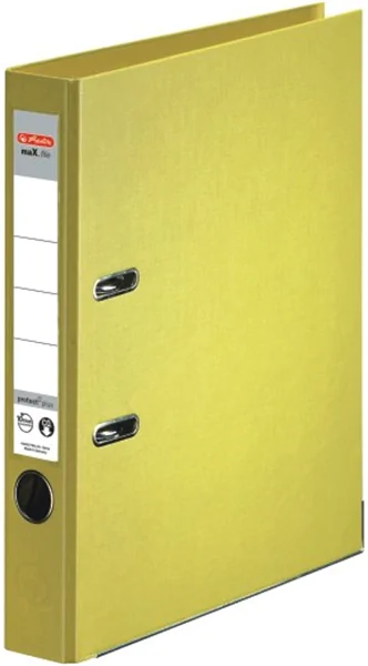 Ordner A4/5cm Plastiküberzug innen und außen gelb Herlitz