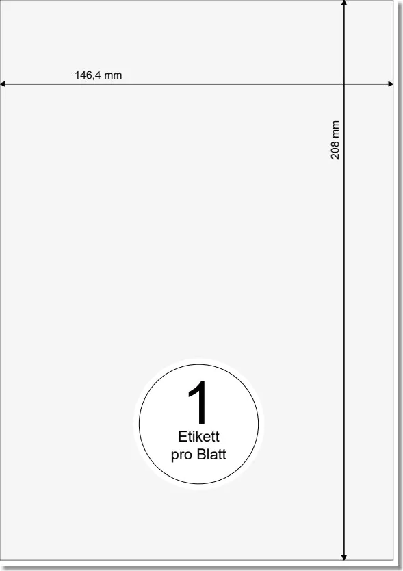 PRINTATION Papier-Etiketten (B208xH146,4mm) 200xA5 à 1 Eti.