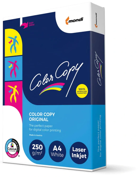 Papier A4 250g weiß Color Copy, beidseitig satiniert - für optimale Farbdrucke