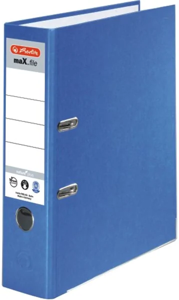 Ordner A4/8cm Pappe blau Herlitz maX.file nature plus mit Kantenschutz