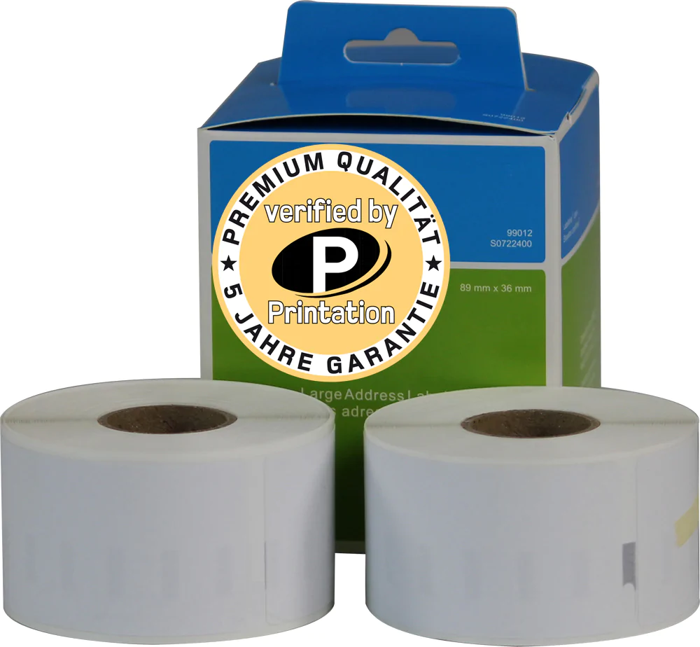 Printation Einzel-Etiketten ersetzen Dymo 99012, 36mm x 89mm, 520 Stück, weiß