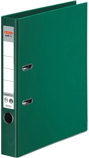 Ordner A4/5cm Plastiküberzug innen und außen grün Herlitz