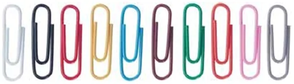 Büroklammer 26mm Größe, runde Form, kunststoffüberzogen, farblich sortiert Alco