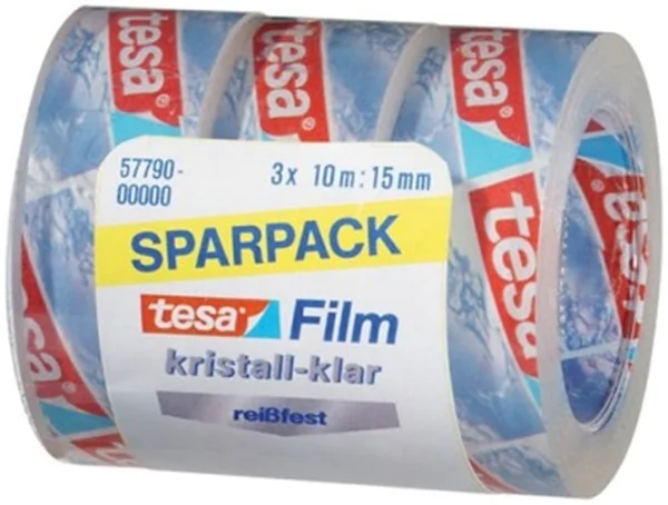 Klebeband 15mm x 10m kristall-klar im Schrumpfturm tesa