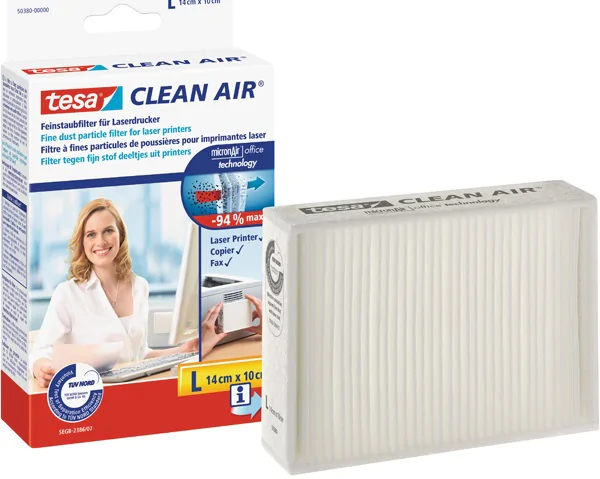 Feinstaubfilter Clean Air für Laserdrucker, Größe L 140 x 100 mm, tesa