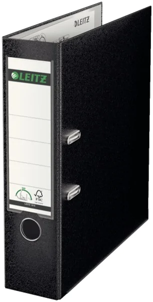 Ordner A4/8cm Plastiküberzug außen schwarz Leitz 1010 mit 180 Grad Hebelmechanik