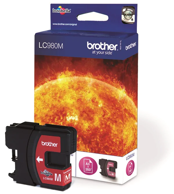 Original Tinte Brother LC-980M, ca. 260 S., magenta
