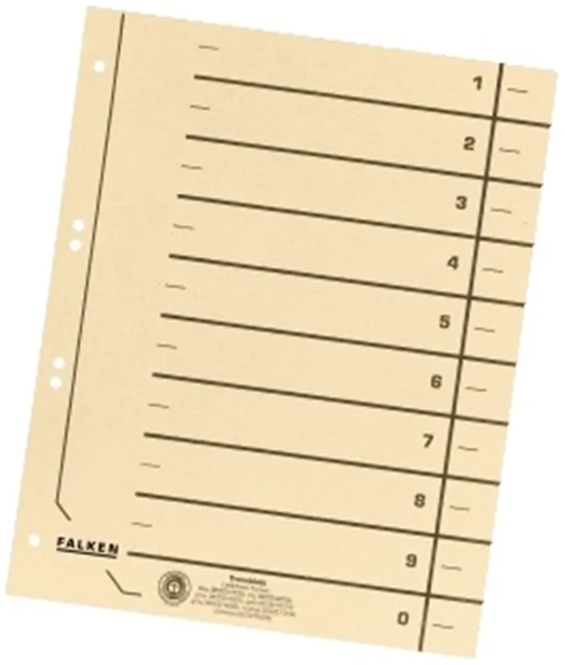 Trennblatt A4  chamois 250g Falken 240 x 300mm schwarzer Organisationsdruck