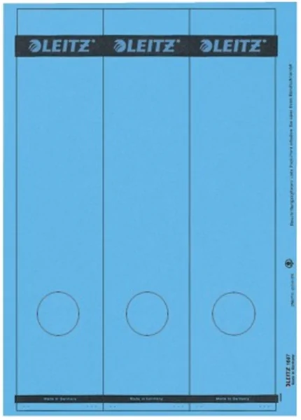 Rückenklebeschild lang + breit Leitz blau auf A4-Träger (1687-00-35)