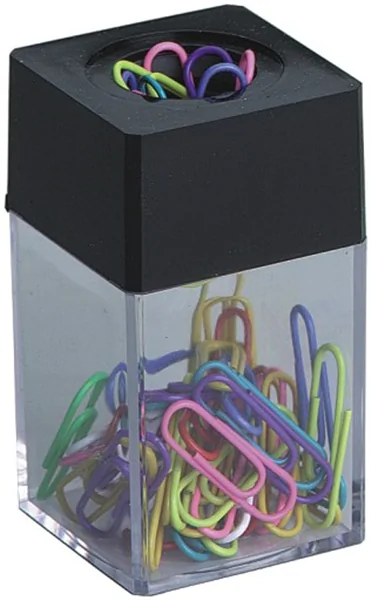 Büroklammer Magnetdose, Inhalt: 26 mm farbige Briefklammern 30 Stück Alco