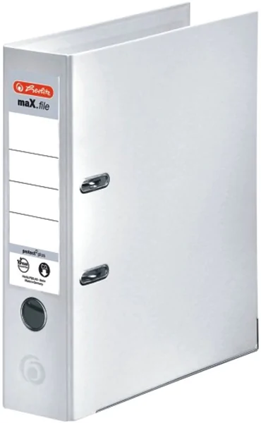 Ordner A4/8cm Plastiküberzug innen und außen weiß Herlitz