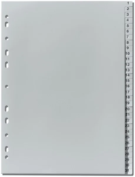 Register 1-31 A4 Plastik PP-Folie Herlitz, 225x297mm, Eurolochung