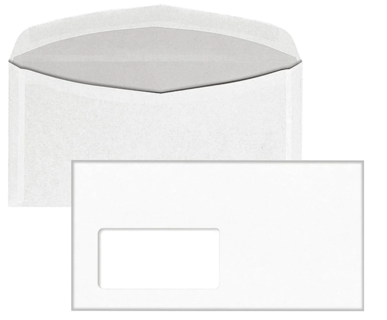 Kuvert 1000x DIN lang+, m. Fenster, weiß,Nassklebung, kuvertiermaschinengeeignet