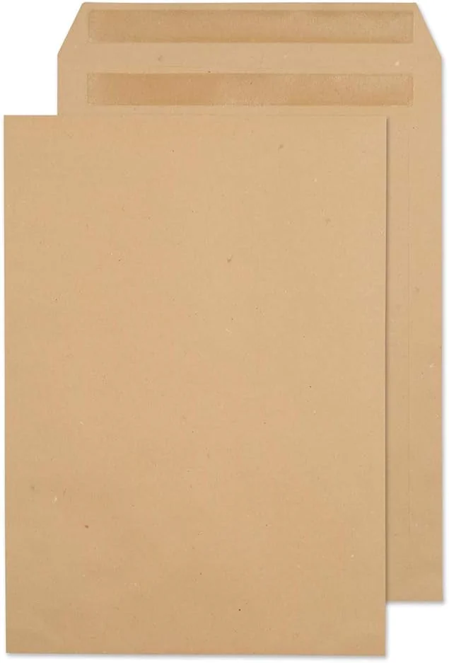 Kuvert 250x C4=229x324mm, ohne Fenster, braun, Selbstklebung