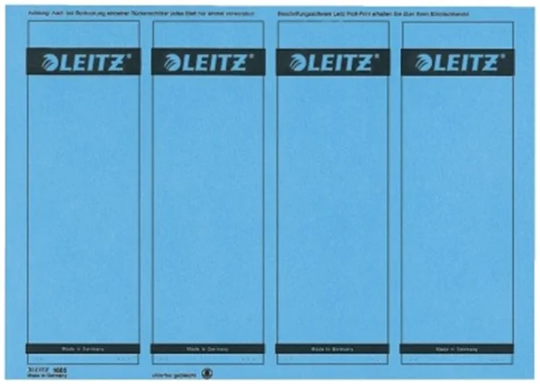 Rückenklebeschild kurz + breit Leitz blau A4-Träger (1685-20-35)