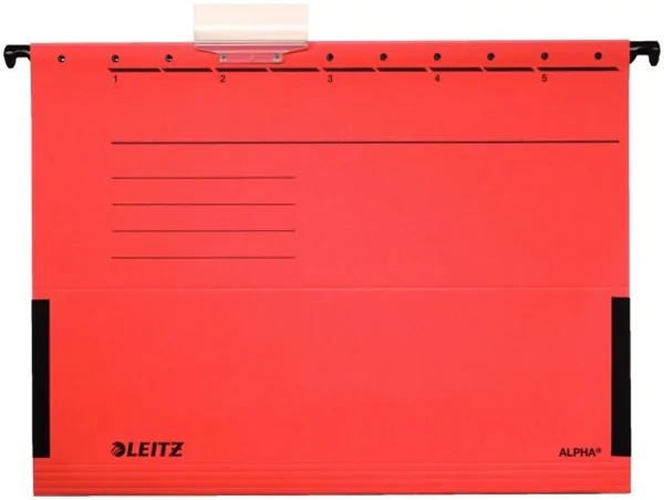 Hängetasche Leinenfrösche Natronkarton Leitz rot ALPHA (1986-30-25)