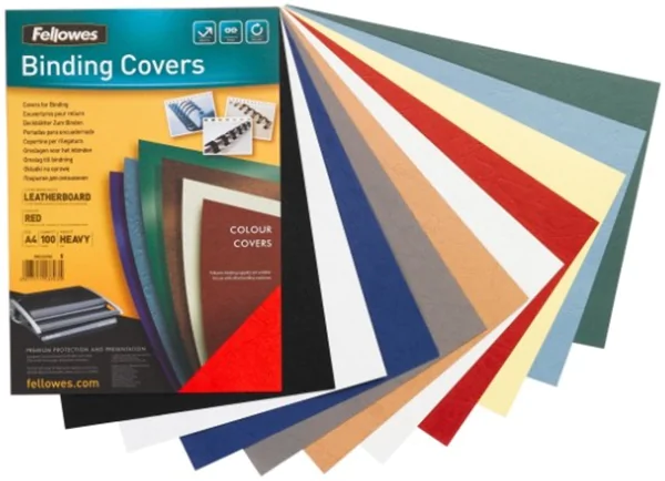 Deckblatt A4 Ledergenarbter Karton 250g schwarz Fellowes