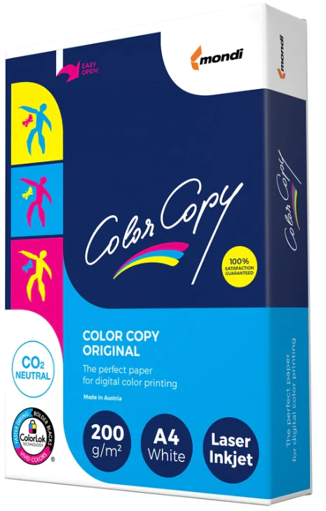 Papier A4 200g weiß Color Copy, beidseitig satiniert - für optimale Farbdrucke