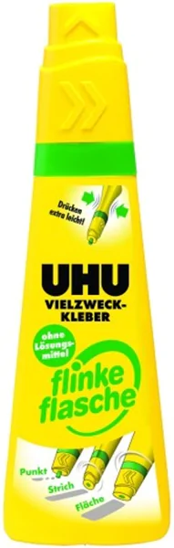 Klebestoff UHU Vielzweckkleber Flinke Flasche (100g), ohne Lösungsmittel