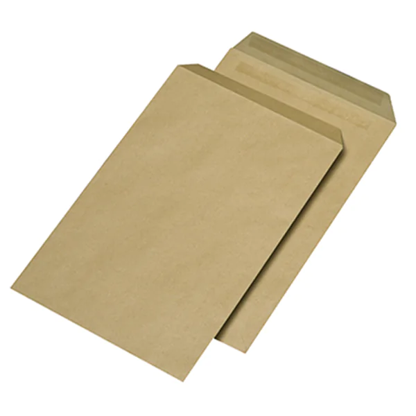 Kuvert 250x B4=353x250mm, ohne Fenster, braun, Selbstklebung