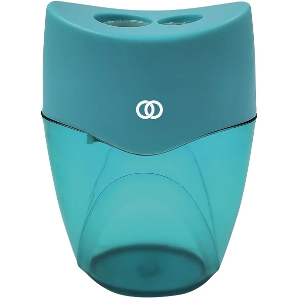 Doppelspitzer mit Auffang-Dose, türkis, oeco (hoher Recycling-Anteil)