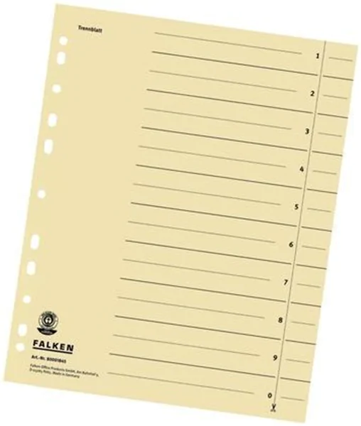 Trennblatt A4 chamois 180g Falken 240 x 300mm Karton schw. Organisationsdruck