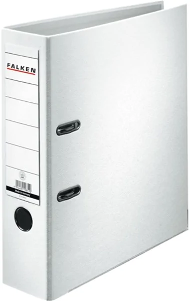 Ordner A4/8cm Plastiküberzug außen weiss Falken PP-Color mit Kantenschutz