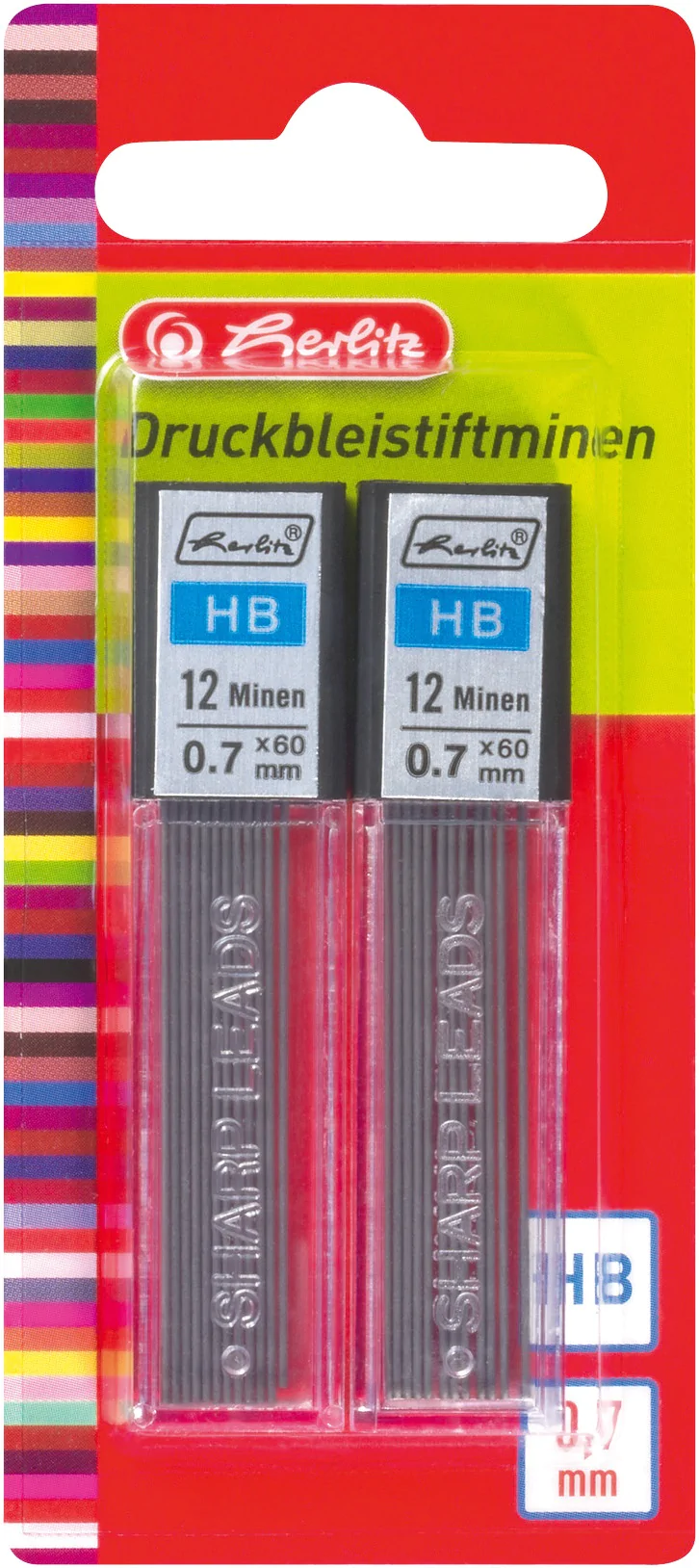 Druckbleistiftminen HB 0,7 mm  (Verpackung mit je 12 Minen)