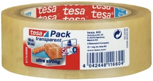 Paketklebeband 38mm x 66m transparent PVC tesa, 65my Premiumklasse