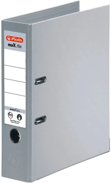 Ordner A4/8cm Plastiküberzug innen und außen grau Herlitz