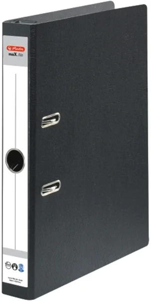 Hängeordner A4/5cm Hartpappe schwarz Herlitz maX.file mit Schlitzen