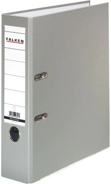 Ordner A4/8cm Plastiküberzug außen grau Falken PP-Color mit Kantenschutz