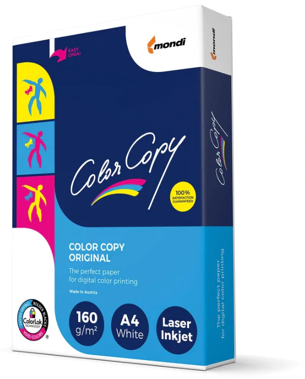 Papier A4 160g weiß Color Copy, beidseitig satiniert - für optimale Farbdrucke