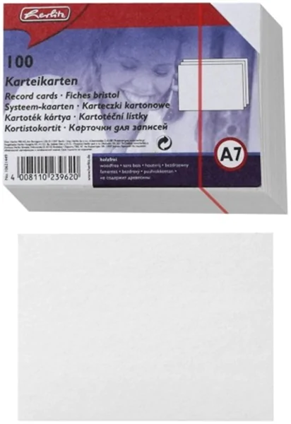 Karteikarten A7 blanko Herlitz weiß
