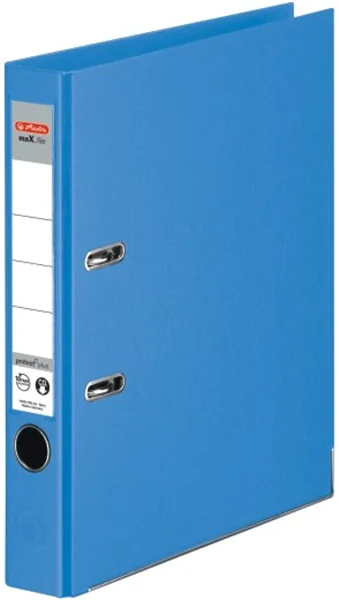 Ordner A4/5cm Plastiküberzug innen und außen hellblau Herlitz