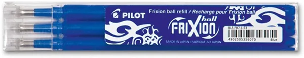 PILOT PEN Frixion Ball 07 Ersatzminen - 3er Set blau Strichstärke 0,4mm