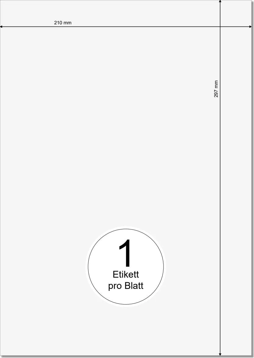PRINTATION Papier-Etiketten (B210xH297mm=A4) 100xA4 à 1 Eti.