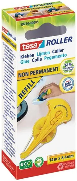 Kleberoller Nachfüllkassette non-permanent tesa Eco Logo, 14m x 8,4 mm
