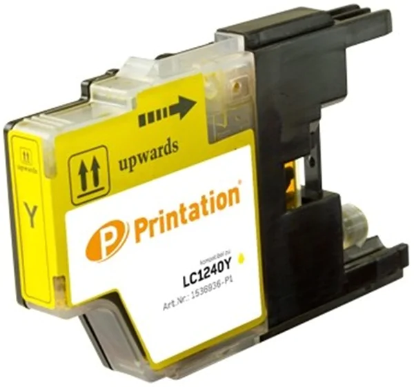 Printation Tinte ersetzt Brother LC-1240Y / LC-1280XLY, ca. 600 S., gelb