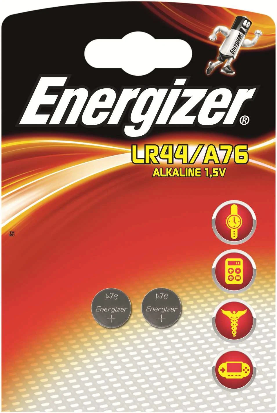 Knopfzelle Alkaline Energizer, A76/LR44/13GA (1,5V-150mAh)