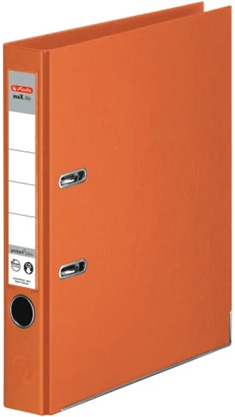 Ordner A4/5cm Plastiküberzug innen und außen orange Herlitz